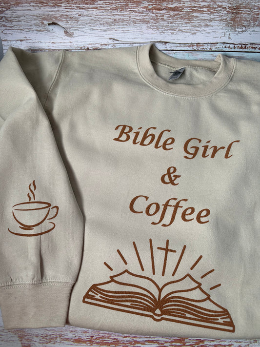 Bible Girl and Coffee Crewneck