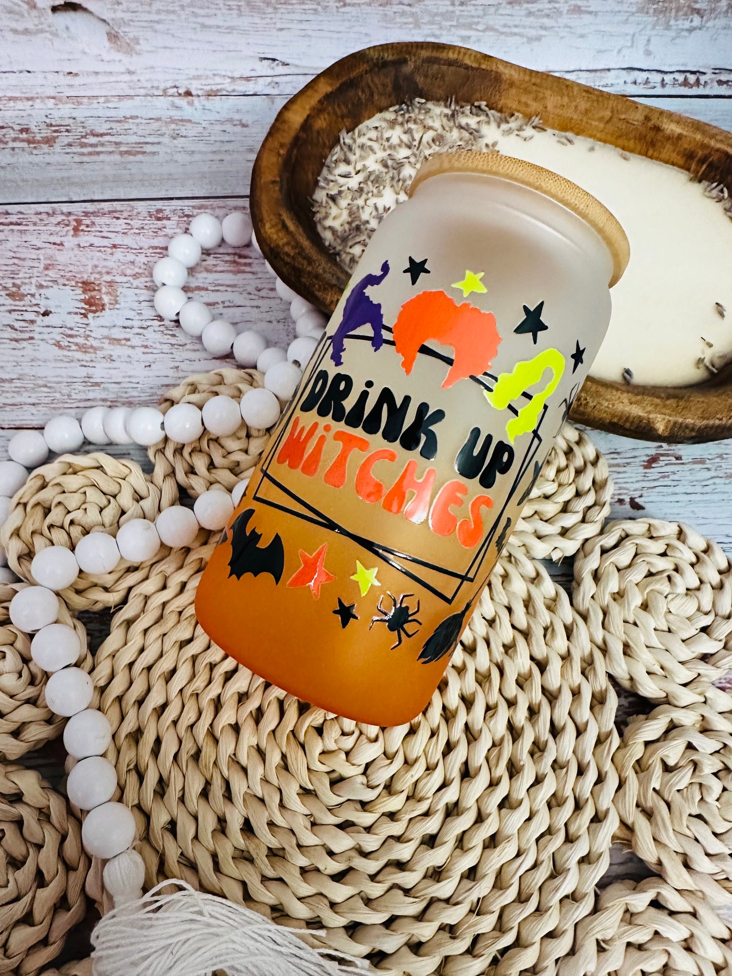 Drink Up Witches 16oz Glass Can