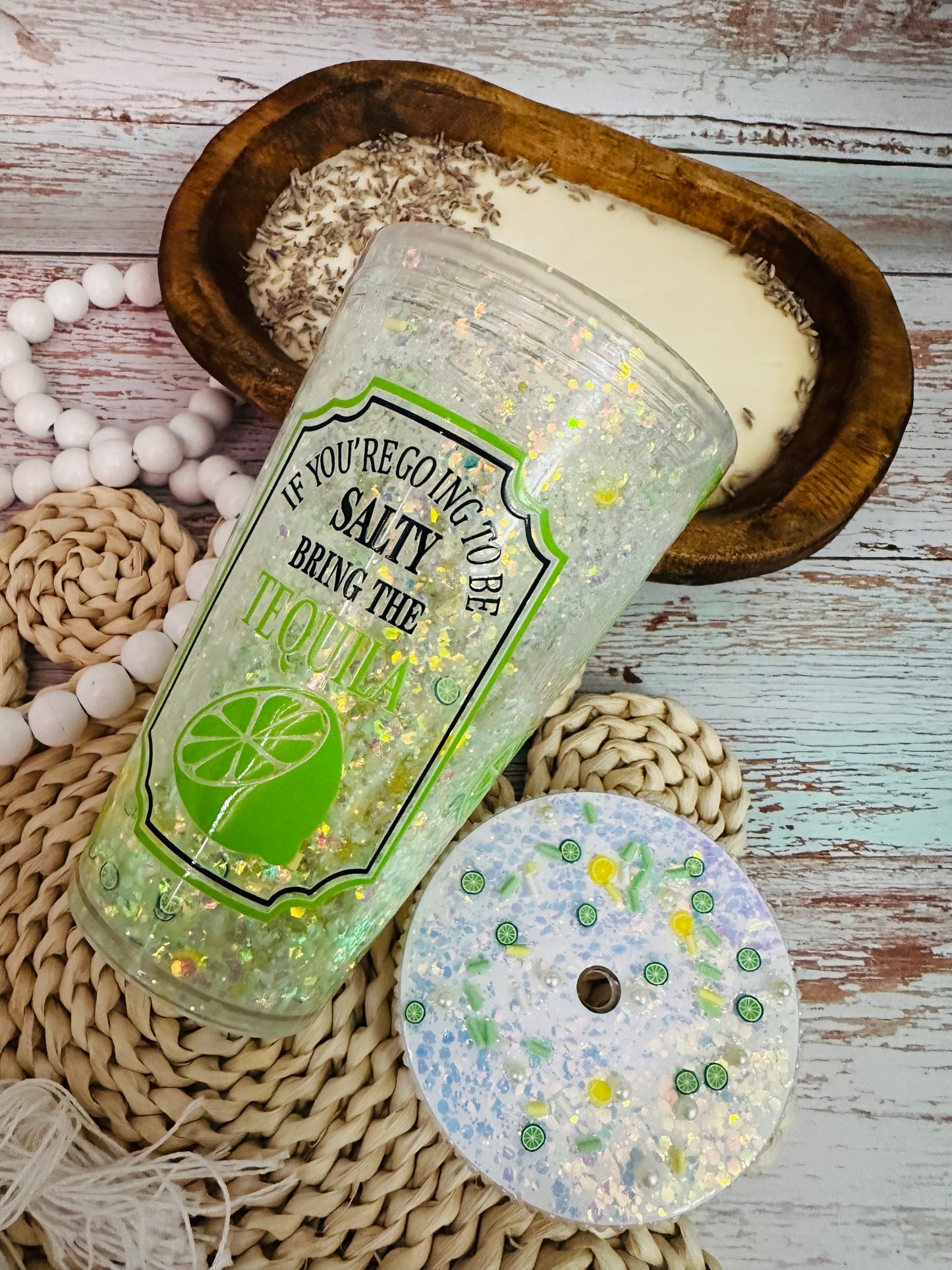 Feeling Salty Bring the Tequila 16oz Snowglobe Tumbler