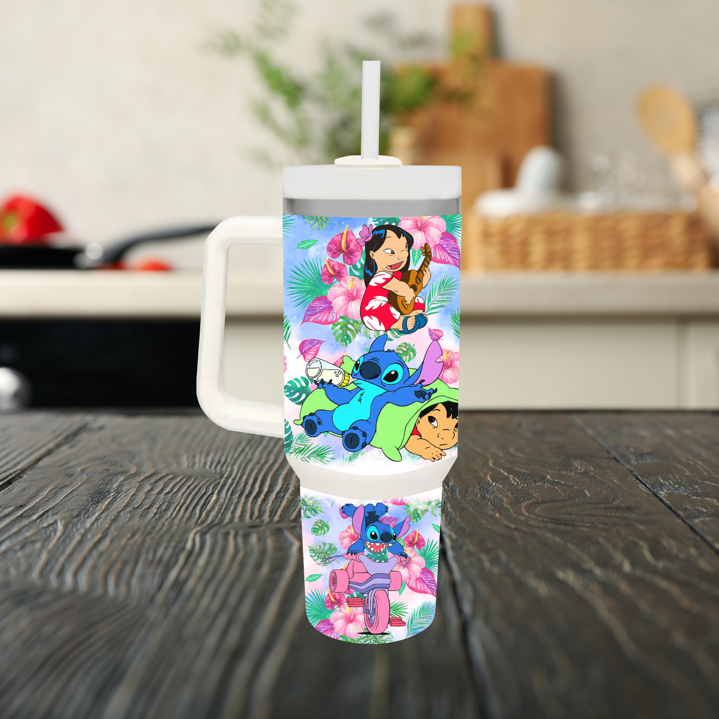 Hawaiian Friends 40oz Tumbler Dupe Handle