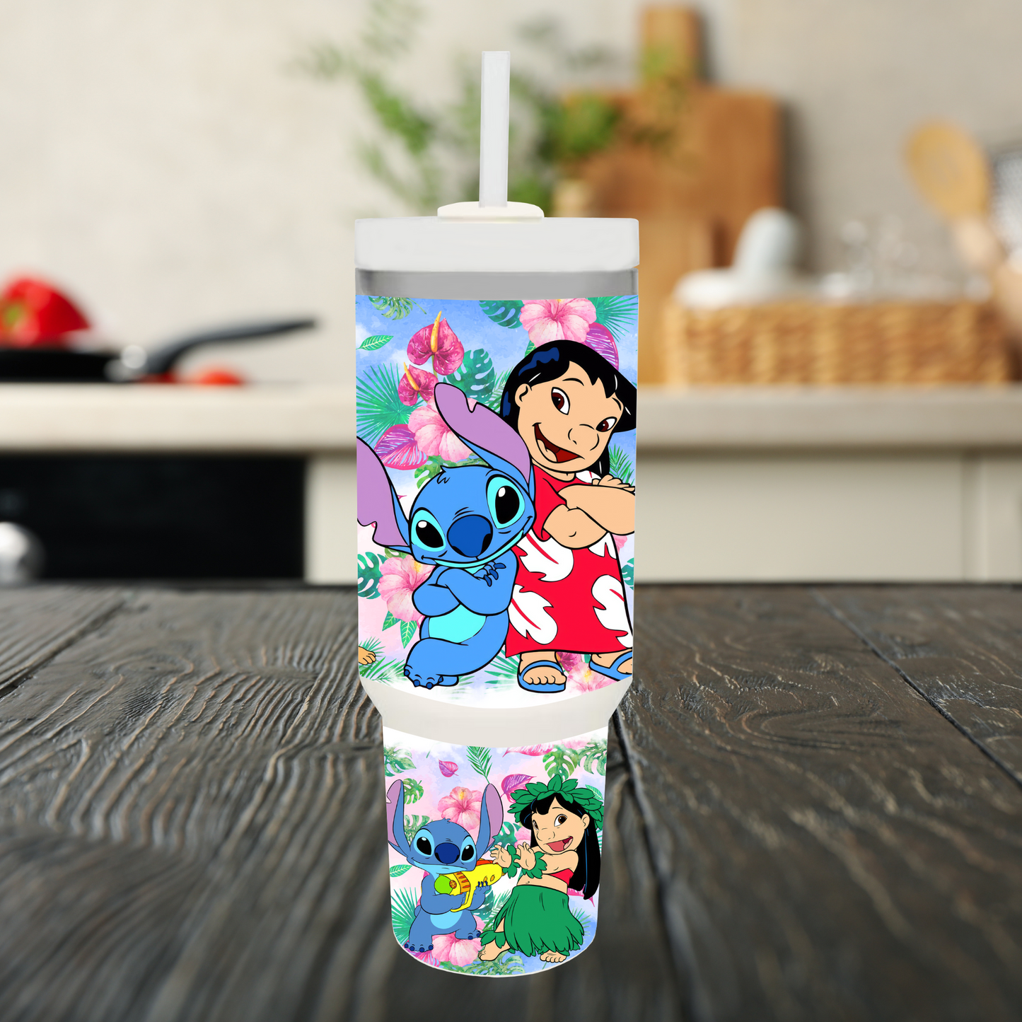 Hawaiian Friends 40oz Tumbler Dupe Handle