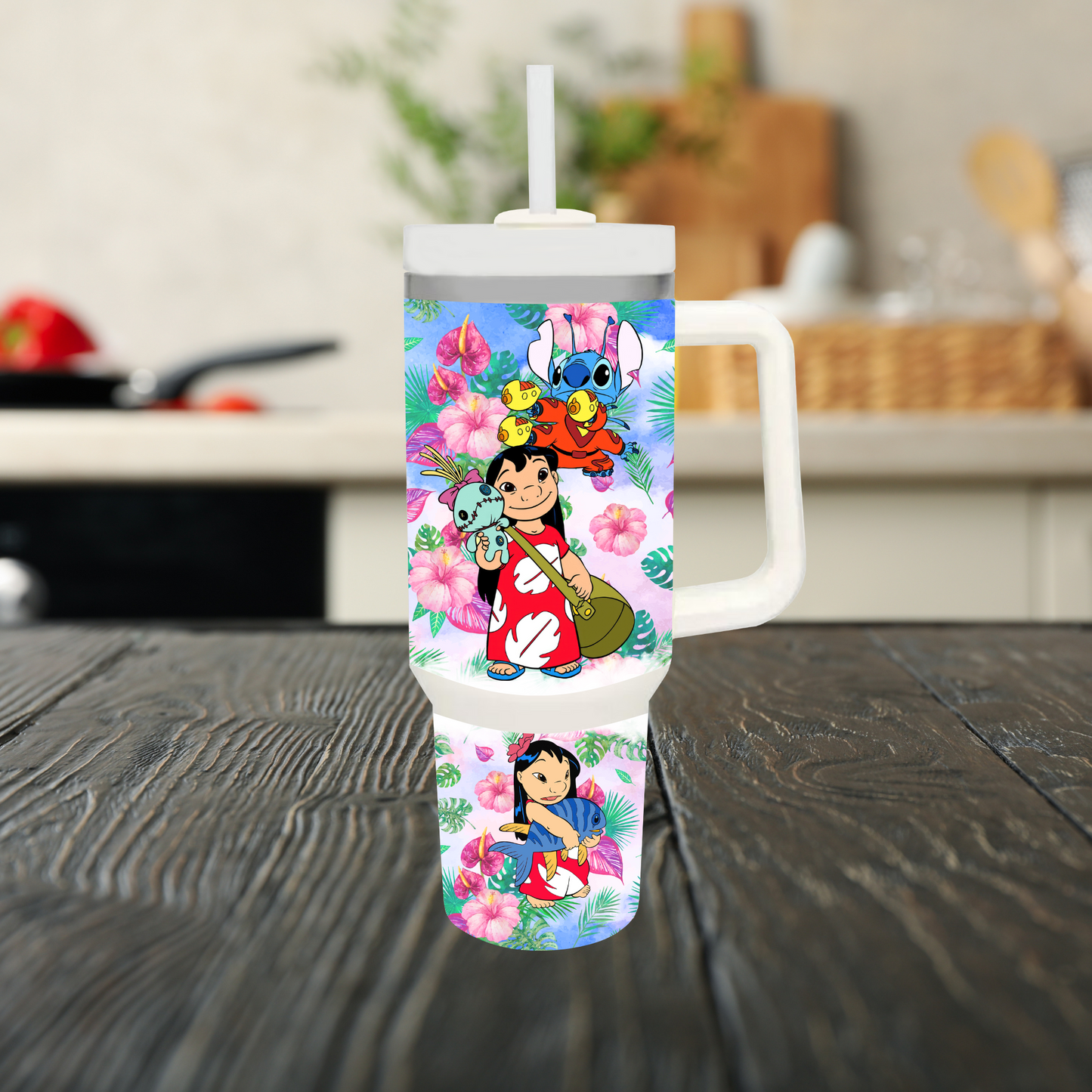 Hawaiian Friends 40oz Tumbler Dupe Handle