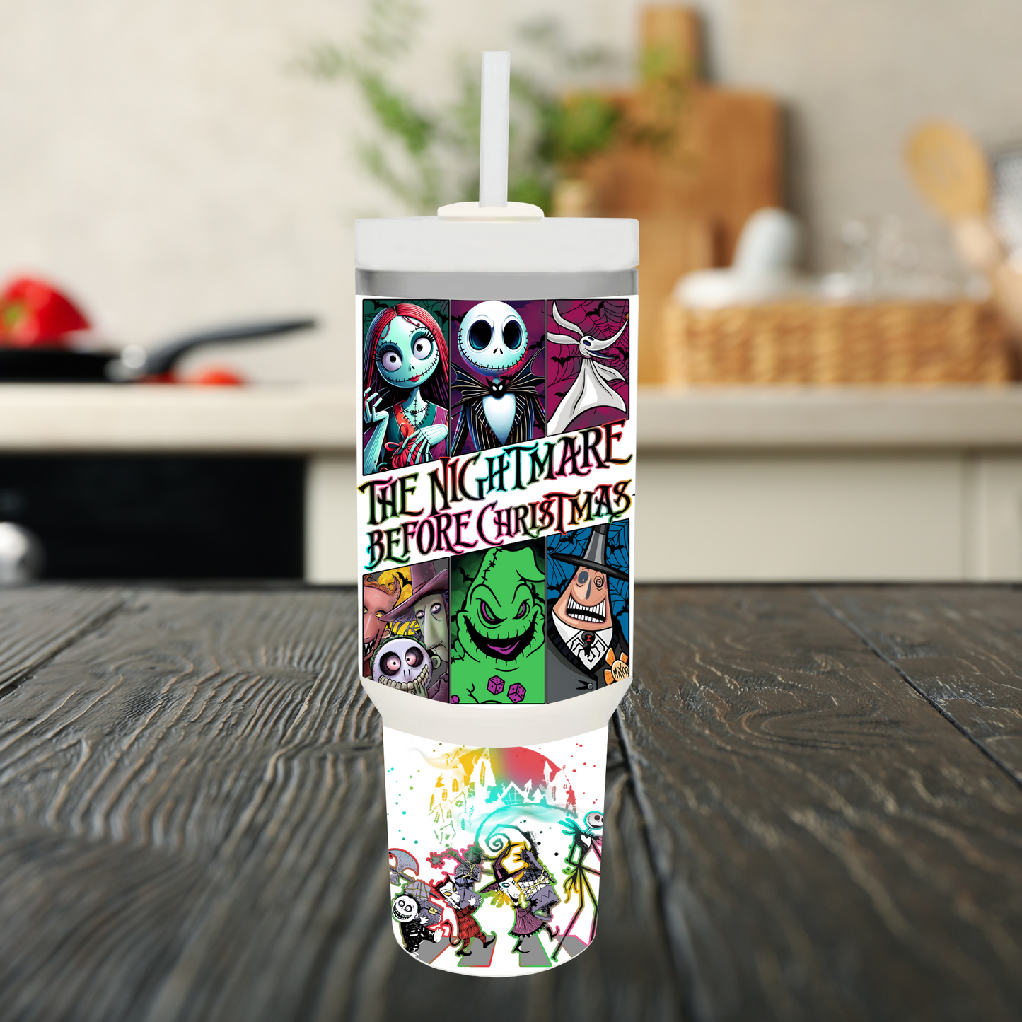 Nightmare Halloween 40oz Tumbler Dupe Handle