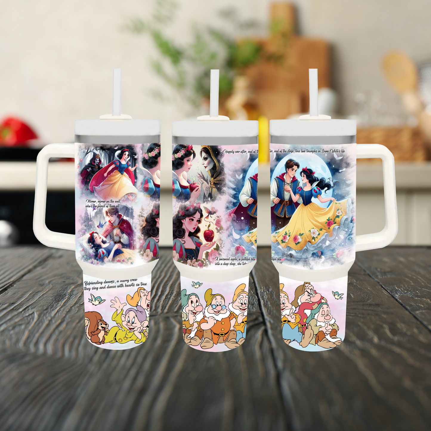 Snow White 40oz Tumbler Dupe Handle