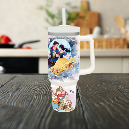 Snow White 40oz Tumbler Dupe Handle